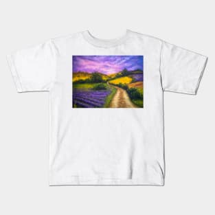 lavender field Kids T-Shirt